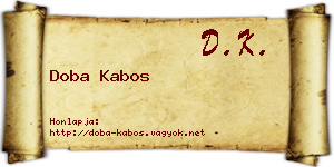 Doba Kabos névjegykártya